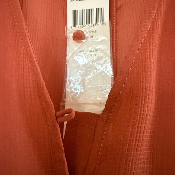 BCBGeneration Rust-Orange Button Front Romper - Picture 5 of 5